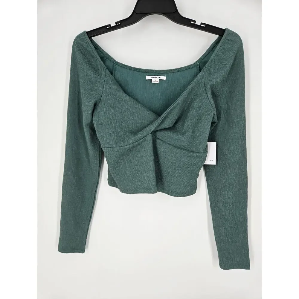 NEW O'Neill Kristina Silver Pine Long Sleeve Center Twist XL